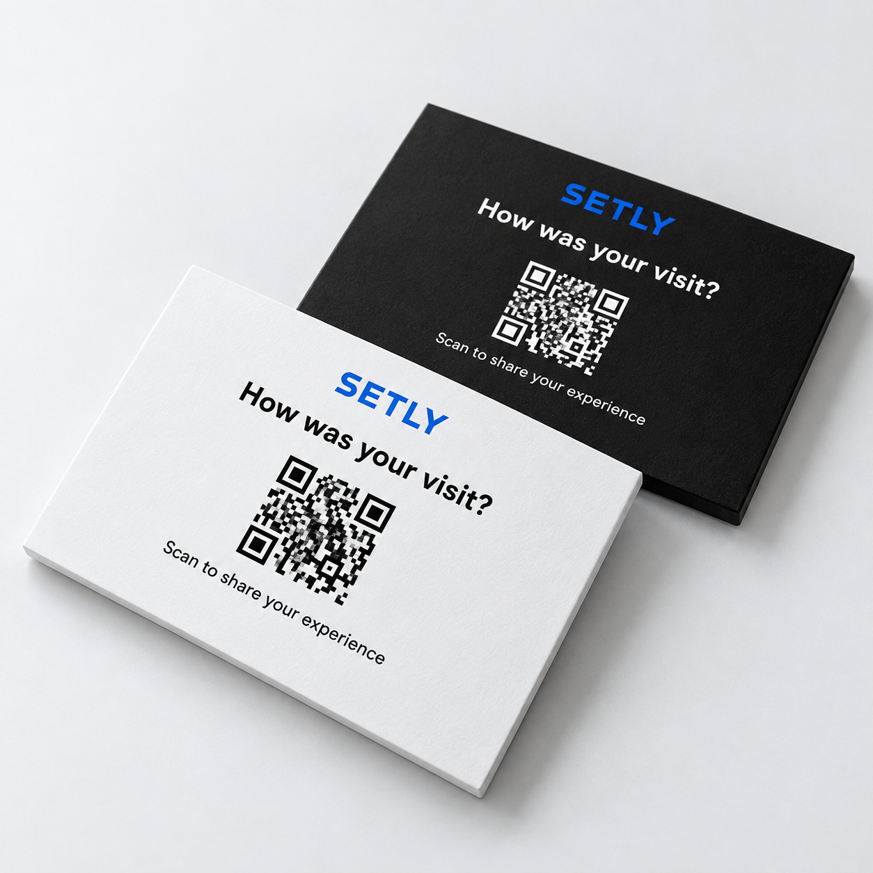 Light and dark Setly review card concepts